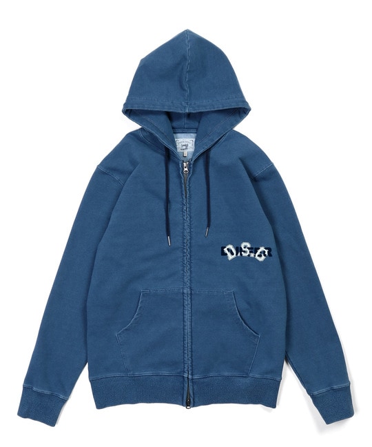 インディゴ ポンチ素材 セットアップ パーカー