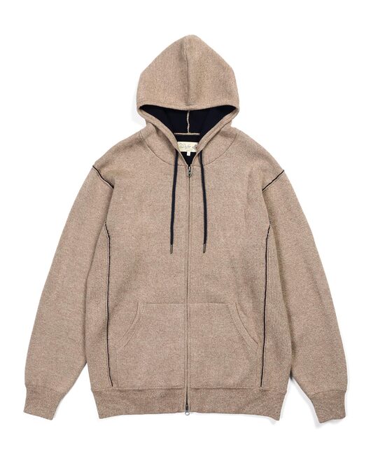 ダブルフェイス ニット ジップパーカー