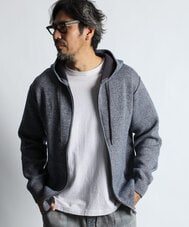 ダブルフェイス ニット ジップパーカー