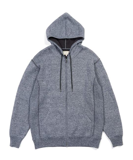 ダブルフェイス ニット ジップパーカー