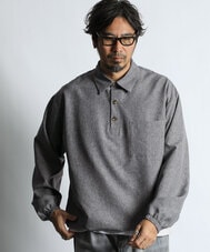 ウールライク プルオーバーシャツ シャツアウター