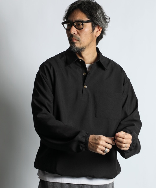 ウールライク プルオーバーシャツ シャツアウター