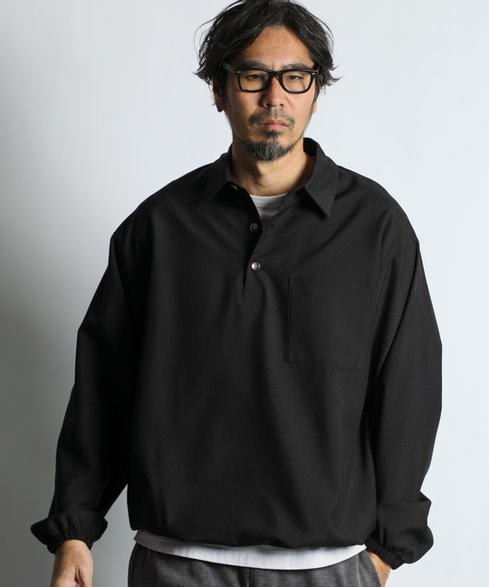 ウールライク プルオーバーシャツ シャツアウター