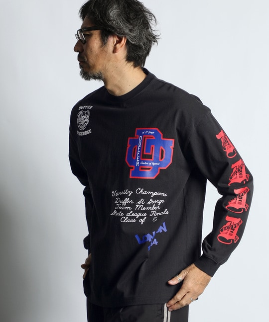DUFFERアーカイブ ロゴ ロングスリーブTシャツ