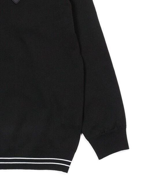 〔BLACK LABEL〕：自宅で洗える ジャガードロゴニット