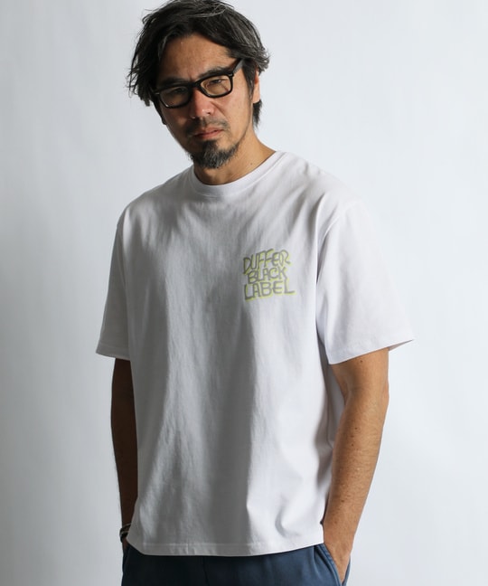 〔BLACK LABEL〕：CVC天竺 速乾 ネオンロゴTEE