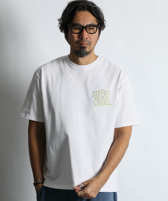 〔BLACK LABEL〕：CVC天竺 速乾 ネオンロゴTEE