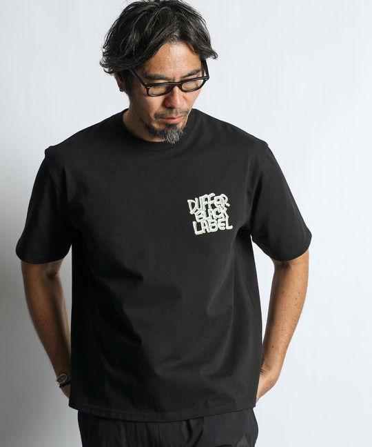 〔BLACK LABEL〕：CVC天竺 速乾 ネオンロゴTEE