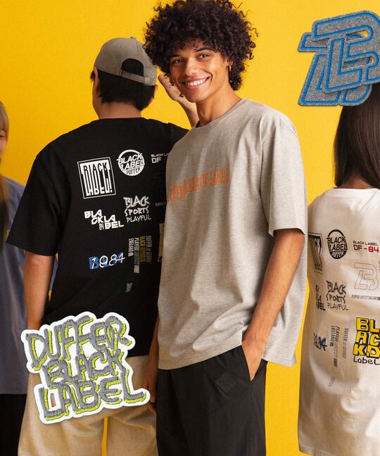 〔BLACK LABEL〕：CVC天竺 速乾 90sロゴTEE