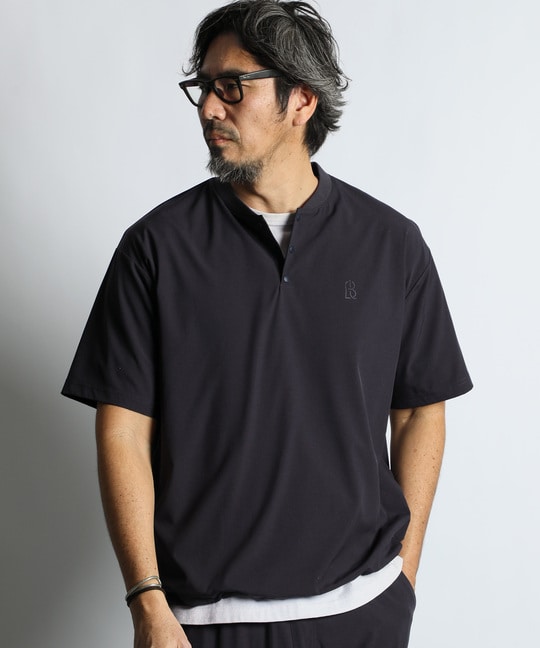 〔BLACK LABEL〕：セットアップ対応 ストレッチ 半袖トップス