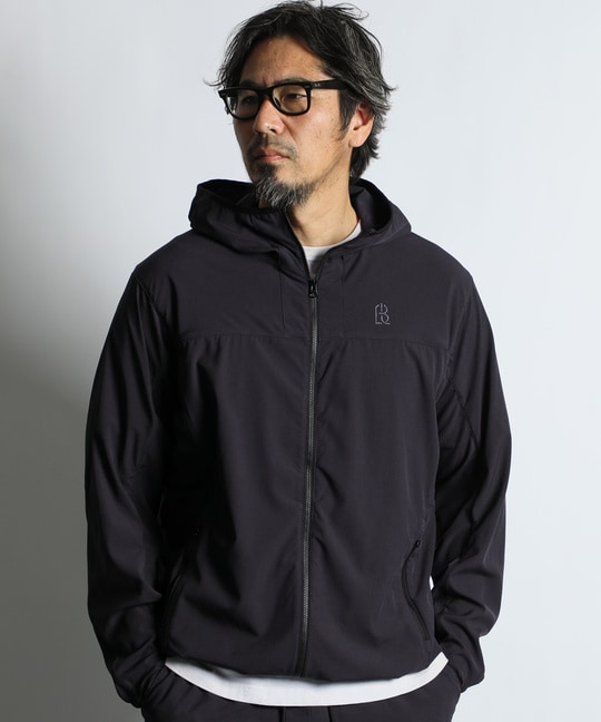 〔BLACK LABEL〕：セットアップ対応 ストレッチ フーデッドブルゾン