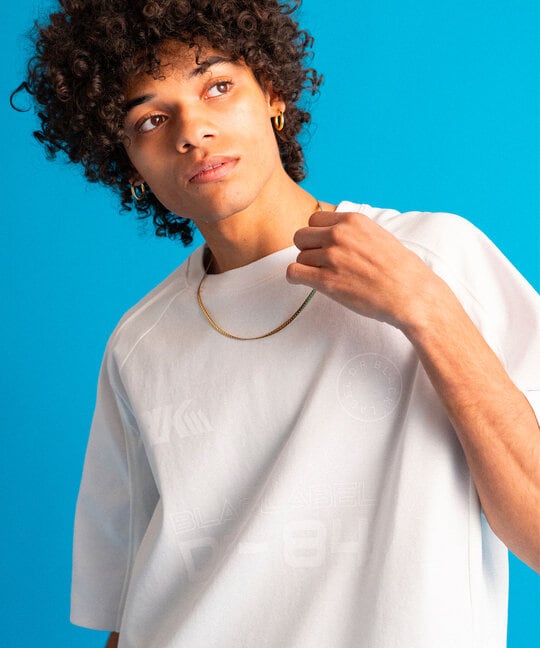 〔BLACK LABEL〕：ソロナポンチ メッシュパネル ゲームTEE