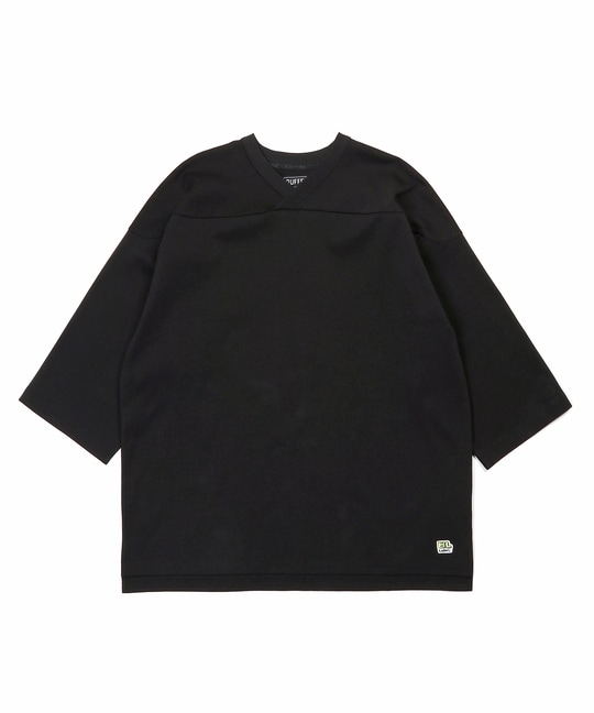 〔BLACK LABEL〕：ソロナポンチ フットボール VネックTEE