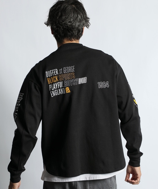 〔BLACK LABEL〕：ソロナポンチ プリント ロングスリーブTEE