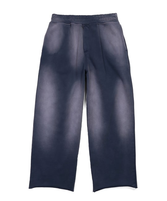 バイオウォッシュ ユーズド加工 スウェット ワイドパンツ