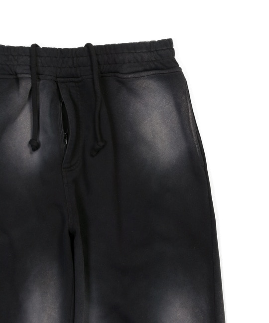 バイオウォッシュ ユーズド加工 スウェット ワイドパンツ