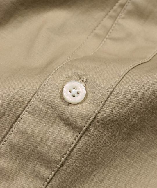 バックサテン ショートカラー リブ袖シャツ【WEB限定アイテム】