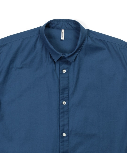 バックサテン ショートカラー リブ袖シャツ【WEB限定アイテム】