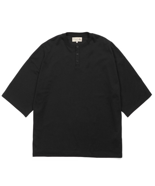 2層構造 吸水速乾クールマックス オーバーサイズ リラックス ヘンリーTシャツ