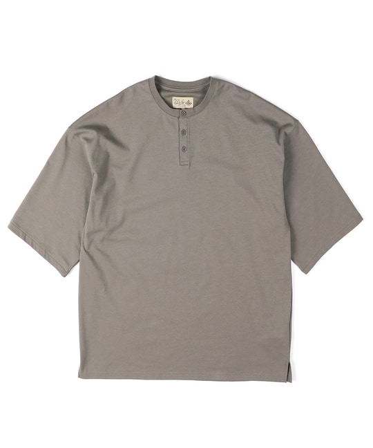 2層構造 吸水速乾クールマックス オーバーサイズ リラックス ヘンリーTシャツ