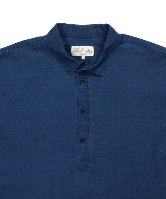 ショートカラー シアー デニムシャツ