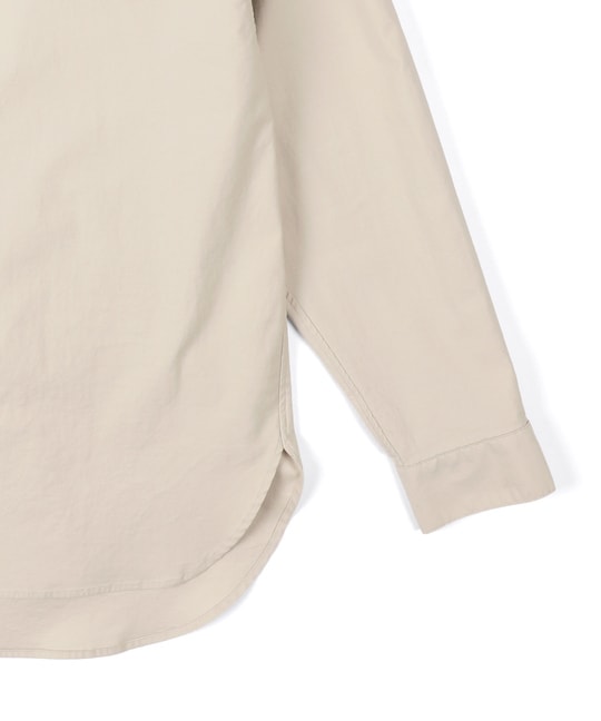 バックサテン ショートカラー プルオーバーシャツ