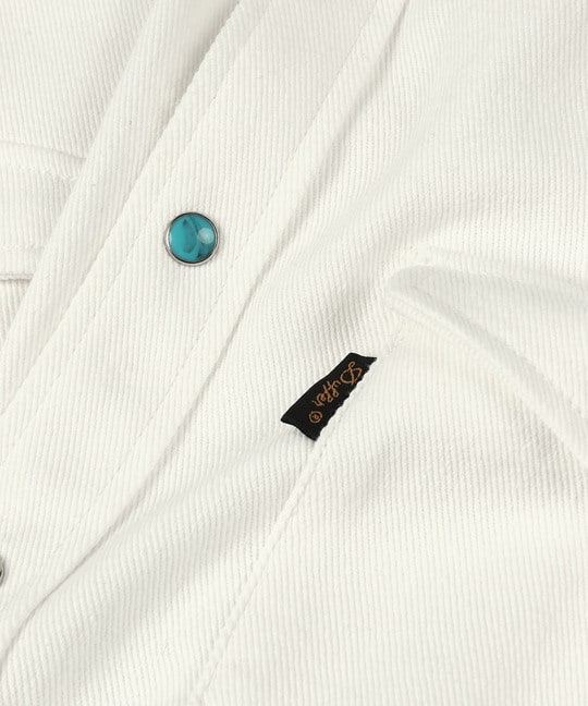 8.5ozホワイトデニム ウエスタンシャツ