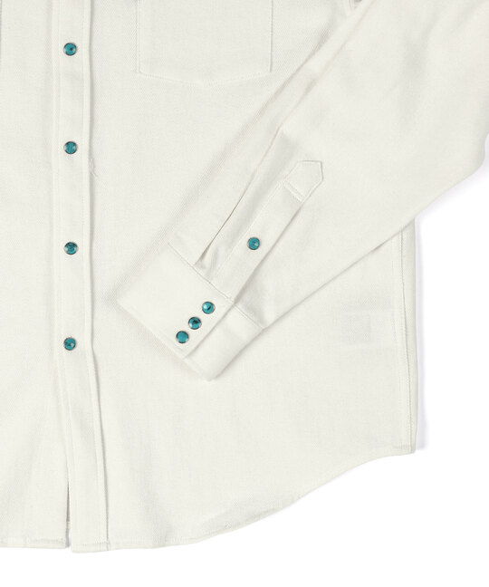 8.5ozホワイトデニム ウエスタンシャツ