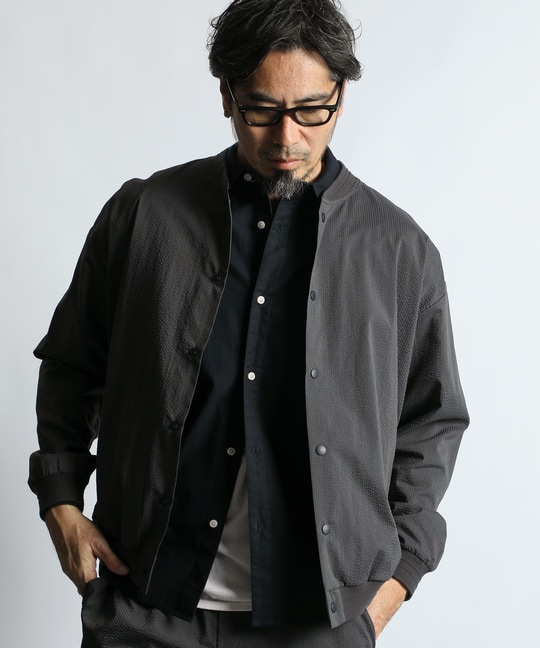 セットアップ対応 クールマックス シアサッカー スナップブルゾン【WEB限定アイテム】