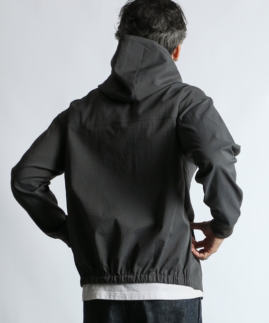 セットアップ対応 クールマックス シアサッカー ジップアップパーカー 