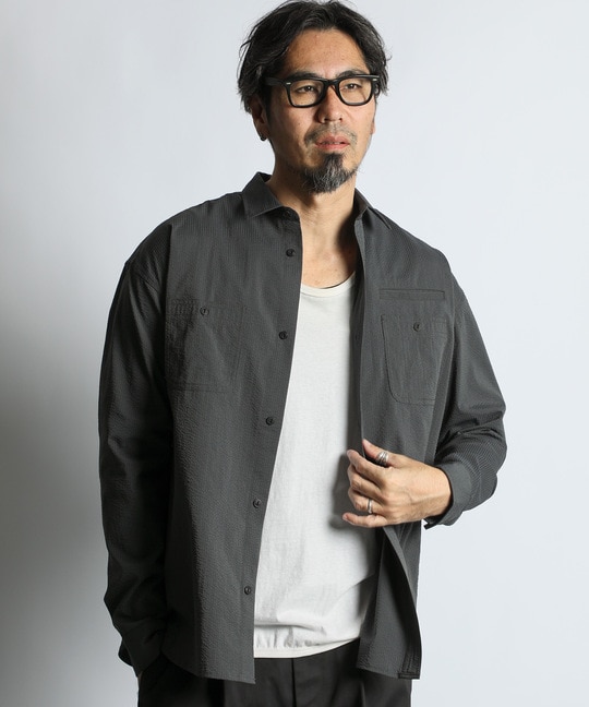 セットアップ対応 クールマックス シアサッカー ワークシャツ