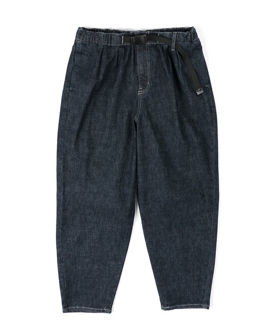 麻混ストレッチ 2タック イージー ワイドテーパードデニム