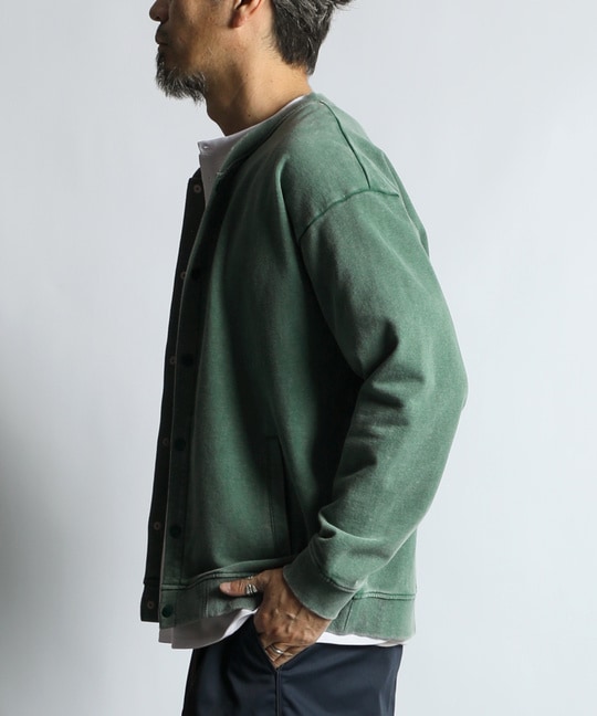 ヴィンテージ加工 スウェット スナップカーディガン