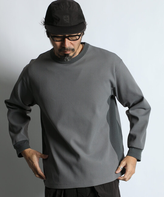 吸水速乾 ワッフル ロンTEE