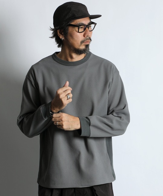 吸水速乾 ワッフル ロンTEE