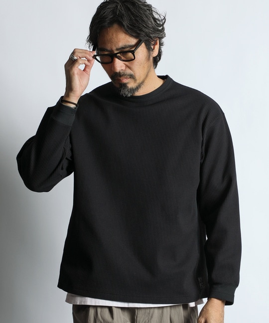 吸水速乾 ワッフル ロンTEE