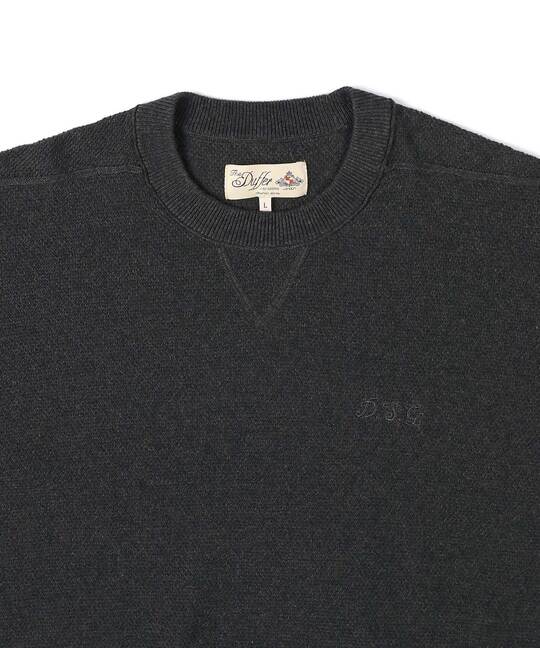 クルーネック コットン クレープニット