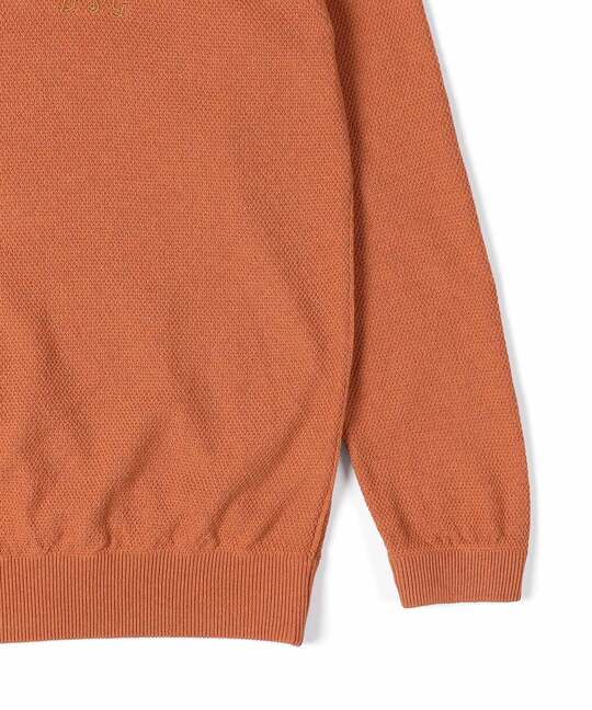 クルーネック コットン クレープニット