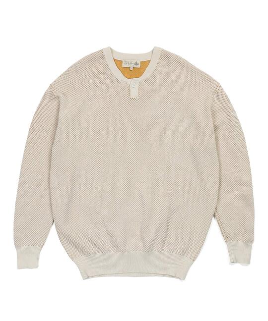 BCIコットン ヘンリーネック メッシュニット