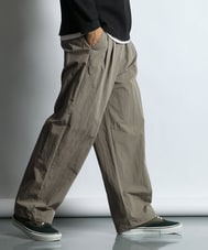 コットンナイロン ワイドイージーパンツ