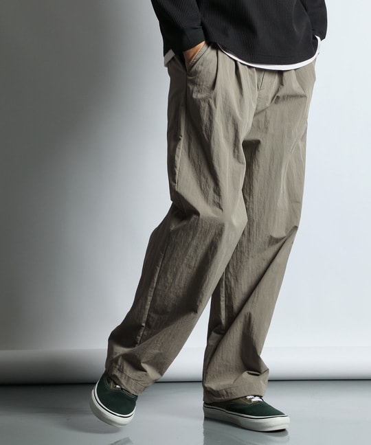 コットンナイロン ワイドイージーパンツ