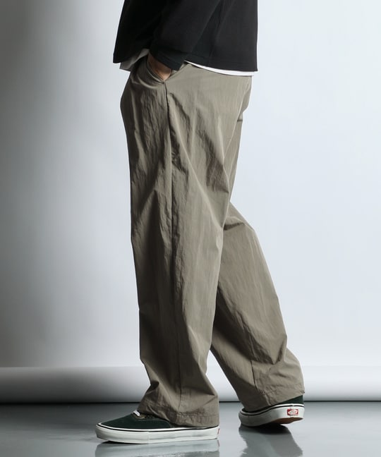 コットンナイロン ワイドイージーパンツ