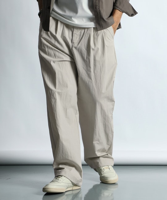 コットンナイロン ワイドイージーパンツ