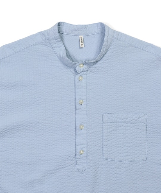 シアサッカー バンドカラーシャツ【WEB限定アイテム】