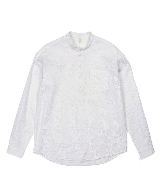 シアサッカー バンドカラーシャツ【WEB限定アイテム】