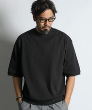高収縮機能素材「エアフレックス」5分袖 ハニカム リラックスTEE【WEB限定アイテム】