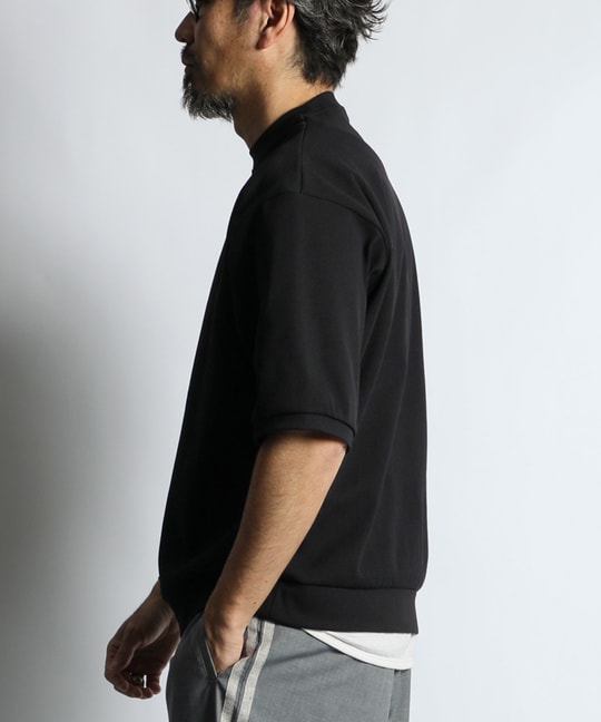 高収縮機能素材「エアフレックス」5分袖 ハニカム リラックスTEE【WEB限定アイテム】