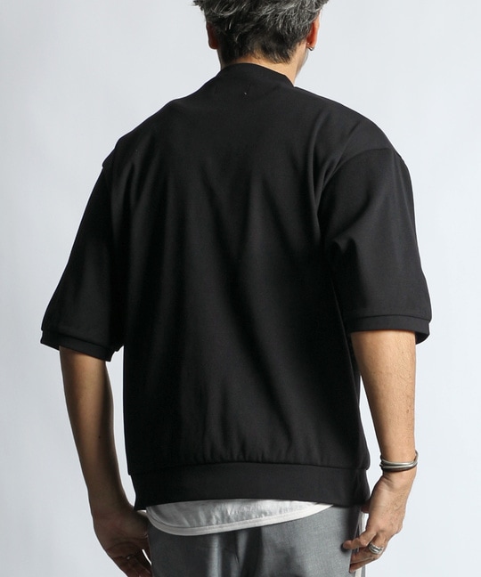 高収縮機能素材「エアフレックス」5分袖 ハニカム リラックスTEE【WEB限定アイテム】