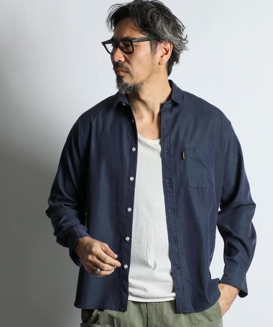 微起毛テンセル レギュラーカラーシャツ