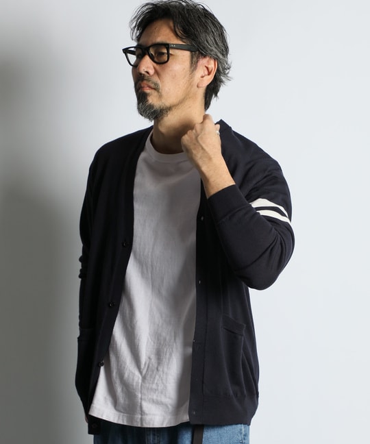 2ライン ニットカーディガン